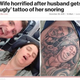 妻のイビキをかく姿を夫がタトゥーに（画像は『New York Post　2019年12月26日付「Wife horrified after husband gets ‘ugly’ tattoo of her snoring」（Facebook）』のスクリーンショット）