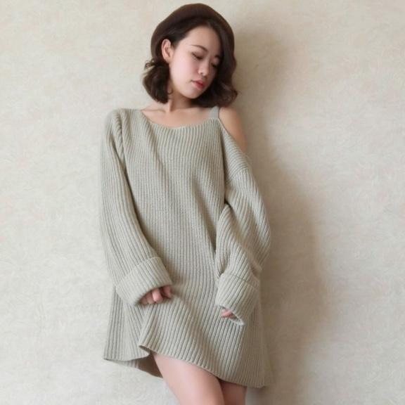 アウター脱いで主役に着たい Emodaのモテ服 ワンショルダーニットワンピース Peachy ライブドアニュース