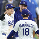 WSを制覇したドジャース・大谷翔平、佐々木朗希、山本由伸（左から）【写真：ロイター】
