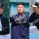 元阪神・森木大智、元西武・渡部健人、元ソフトバンク・又吉克樹（左から）【写真：小池義弘、小林靖、加治屋友輝】