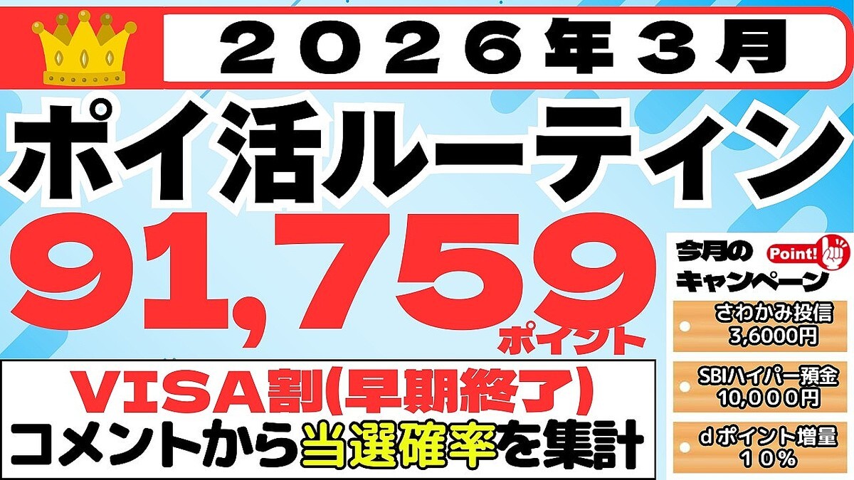 �ݥ����ー�ƥ�ー��2026ǯ3�VISA�������λ��������Ψ�Ϥɤ����ä����������Ȥ��齸�פ��Ƥߤ���