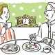 食事をする男女のイラスト