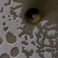 NASAが公開した火星表面の穴（ NASA, MRO, HiRISE, JPL, U. Arizona）